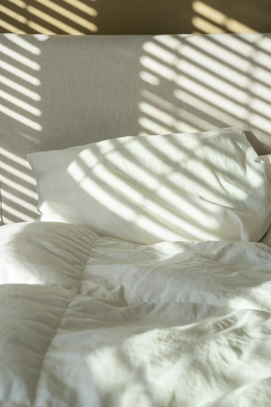 Sunlight resting on soft linen fabric